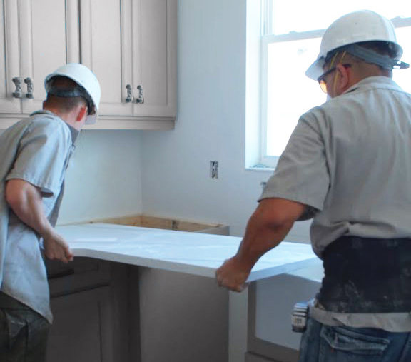 corian quartz install