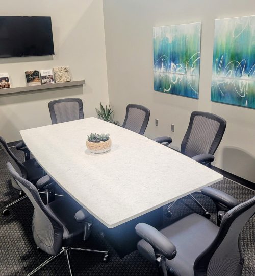 Stratus White Leathered in the conference room _ Counterworx LaVista NE - Copy-min